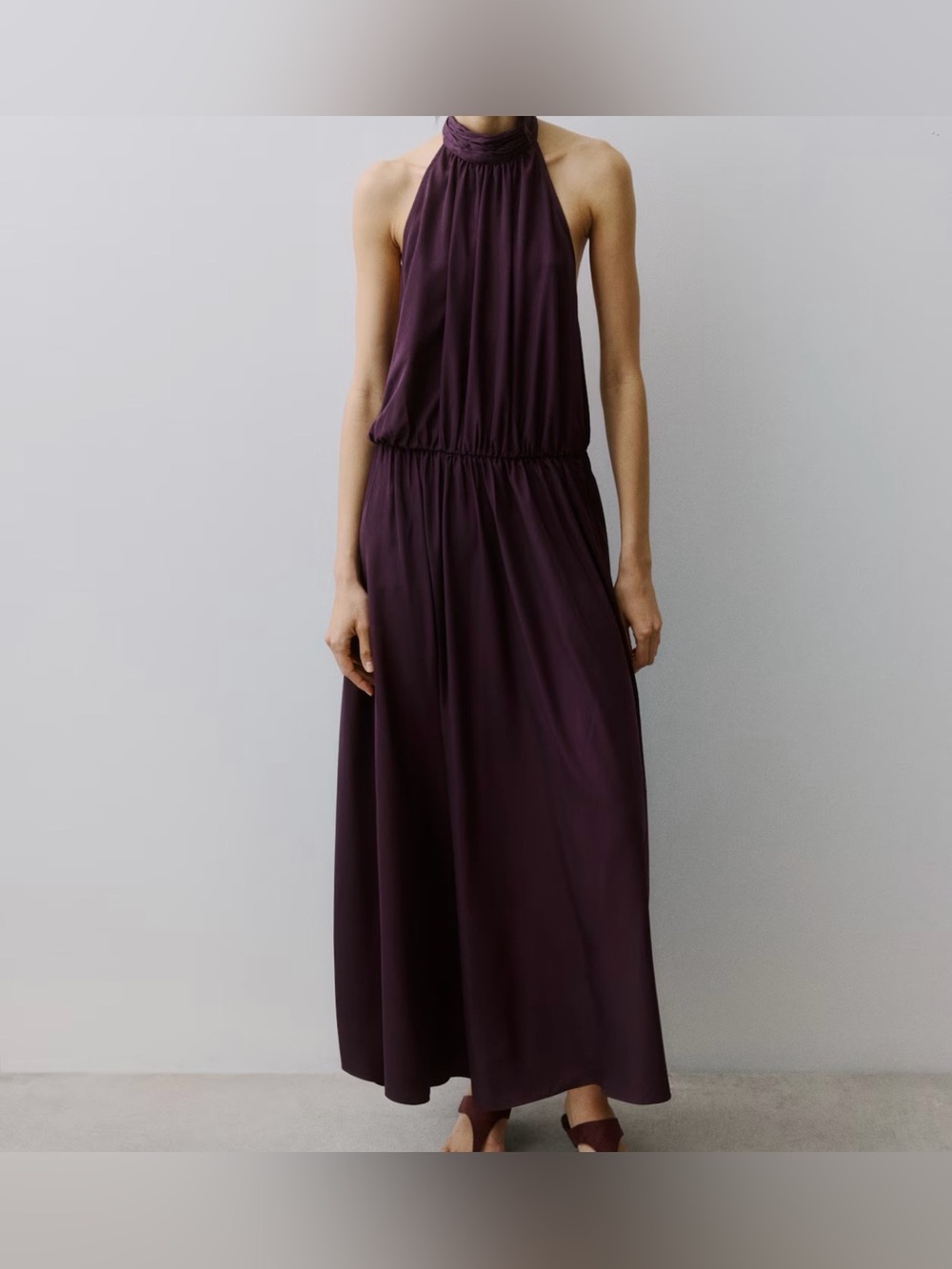 LONG HALTERNECK DRESS - Picture 3 of 5
